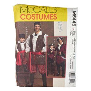 McCalls M5446 Mens Pirate Costume Sewing Pattern Size Small–XL Vintage UNCUT